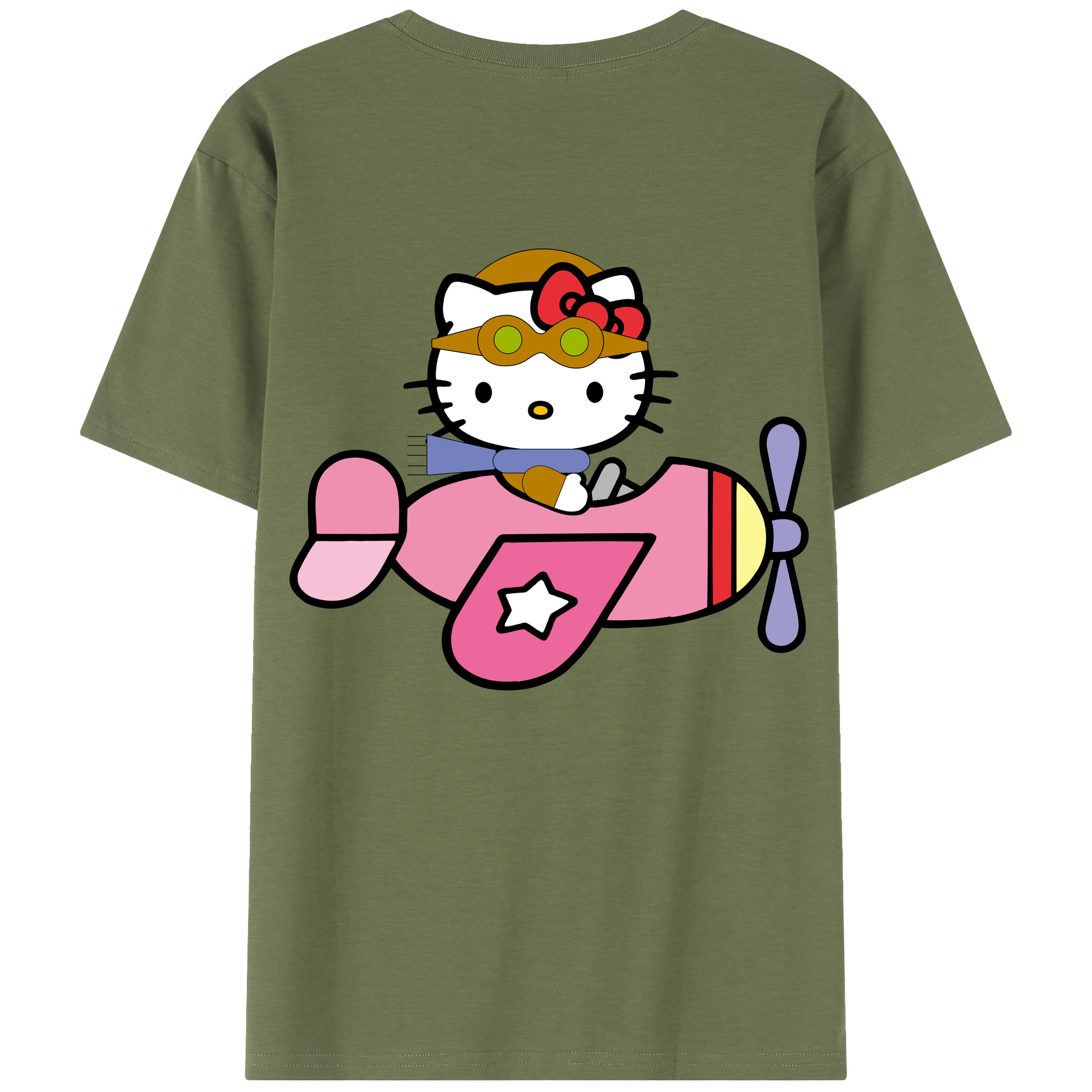 （画像用） Hello Kitty ハローキティ 綿100％半袖Tシャツ（背面プリント）